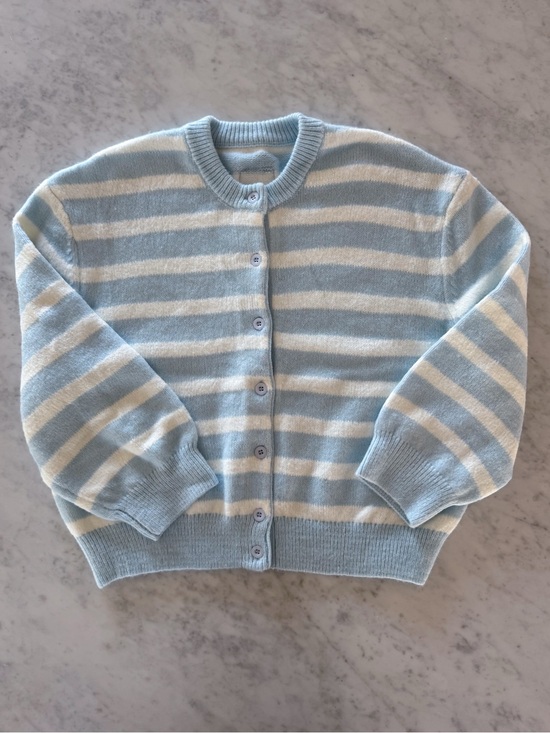 Daily Drills Sweaters - daily drills blue striped knit cardigan